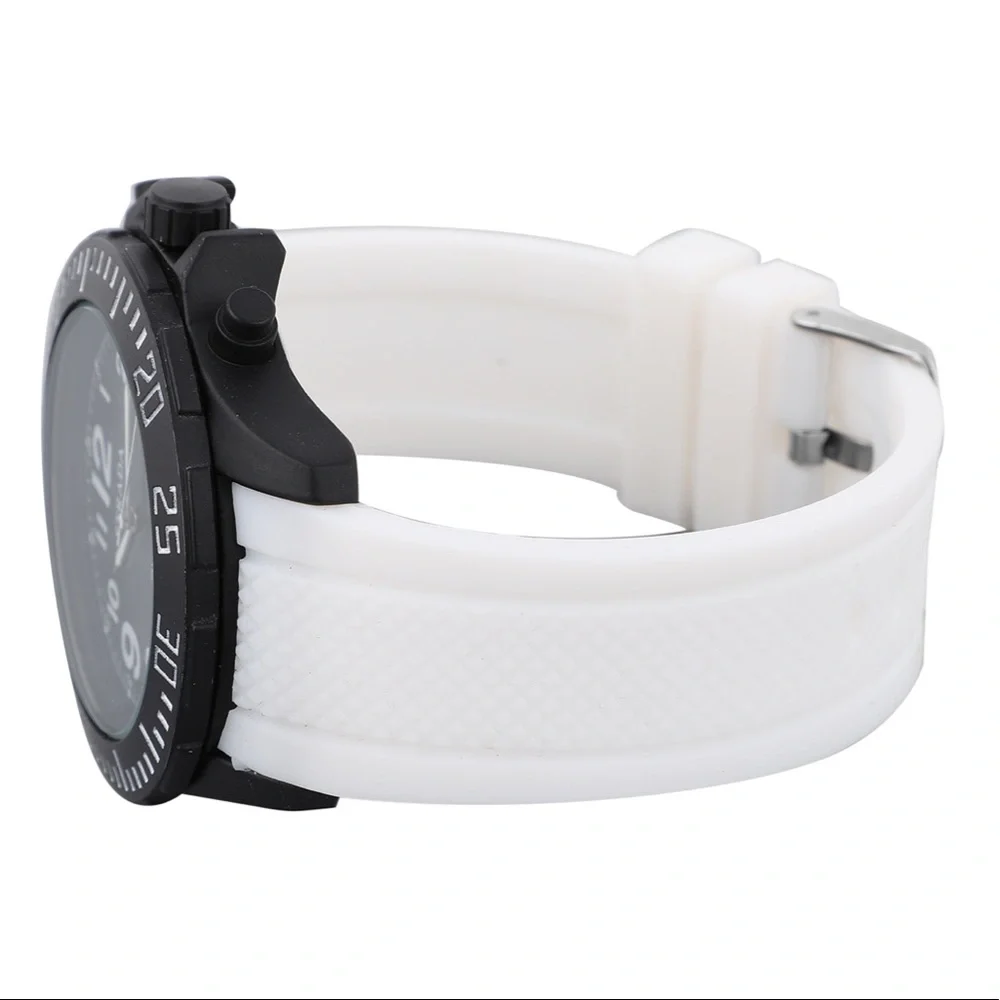 Watch with White Silicone Strap